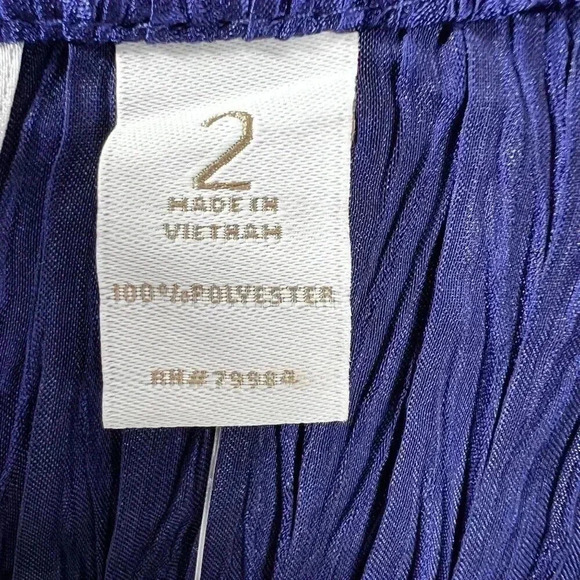 Chicos 2 Lg NWT Crinkle Shine Carbon Blue Jacket MSRP 119.00 Blazer Careerwear - Picture 11 of 16